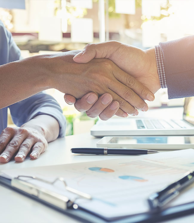 handshake over business vehicle insurance decision