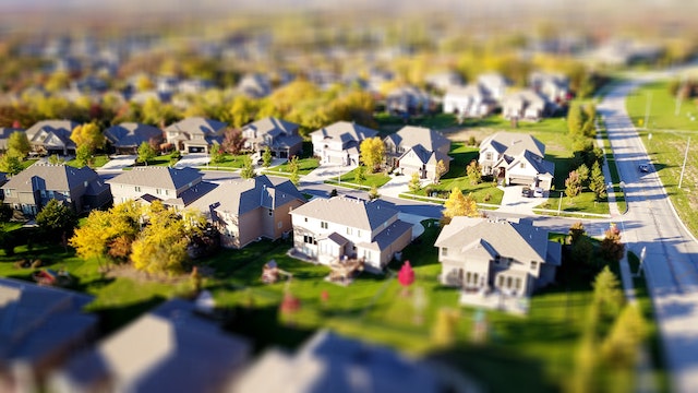 A neighbourhood shows recently developed properties, all of which may need a pre purchase building inspection before they are sold