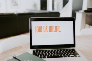 A laptop with the words "Join us online" is an invitation to all aspiring and professional pest controllers and building management professionals to take the Rapid Solutions short online courses